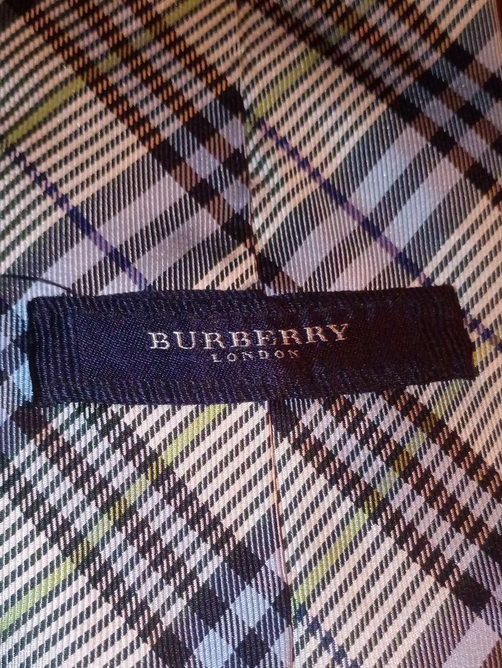 Burberry Plaid Necktie — Black, White, Green, Blue - Originally $245, Now $45